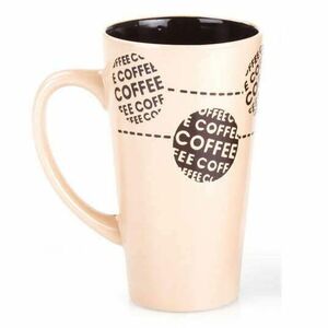 COFFEE magasfalú kerámia kávésbögre - 450 ml - krém színű kép