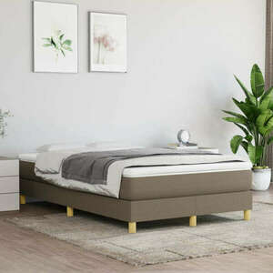 vidaXL tópszínű szövet rugós ágy matraccal 120 x 200 cm kép