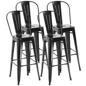 4 darab szék, ipari formatervezés, lábtartó, 44 x 53 x 116 cm, fekete kép