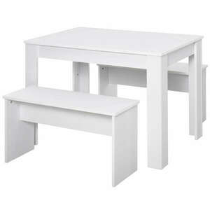 1 asztal és 2 pad készlet PAL, 110x70x75 cm, fehér kép