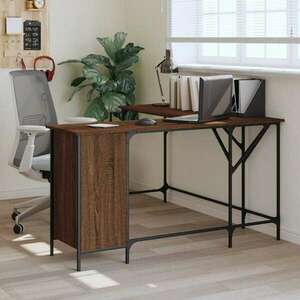 vidaXL barna tölgyszínű szerelt fa íróasztal 141x141x75 cm kép