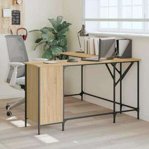 vidaXL sonoma-tölgyszínű szerelt fa íróasztal 141x141x75 cm kép