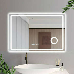 Gant 120 cm széles fali szögletes LED okostükör kozmetikai tükörr... kép