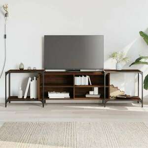 vidaXL barna tölgy színű szerelt fa TV szekrény 203 x 37 x 50 cm kép
