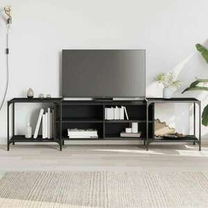 vidaXL fekete szerelt fa TV-szekrény 203 x 37 x 50 cm kép
