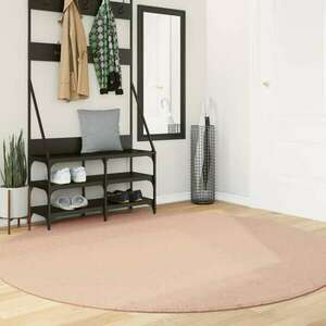 vidaXL blush színű rövid szálú puha és mosható szőnyeg Ø 200 cm kép