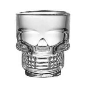 Shot pohár, koponya alakú, üveg, 50 ml, 2db kép