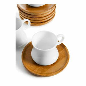 Largi 6 db-os porcelán csésze és bambusz csészealj készlet - Bambum kép