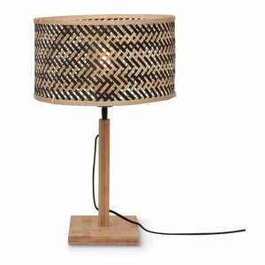 Fekete-natúr színű asztali lámpa bambusz búrával (magasság 38 cm) Java – Good&Mojo kép