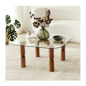 Kávésasztal KEI 40x80 cm barna/átlátszó kép