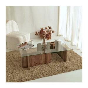 Kávésasztal ESCAPE 30x105 cm barna/átlátszó kép