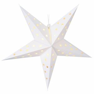 Felakasztható karácsonyi csillag fehér 60 cm, LED-es, időzítő funkcióval kép