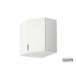 KINGDOM G60N felső sarok konyhaszekrény, 60x72x60, fehér skandináv fenyő/vad tölgy kép