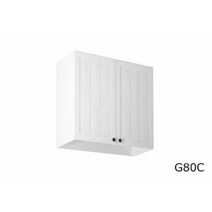 LORIENT G80C felső konyhaszekrény mosogatótálcával, 80x72x32, fehér/fenyő Andersen kép
