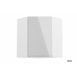 YARD G60N felső sarok konyhaszekrény, 60x72x60, fehér/szürke magasfényű, jobb kép