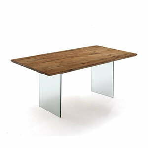 Étkezőasztal tölgyfa dekoros asztallappal 180x90 cm Float – Tomasucci kép