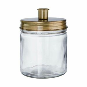 CANDLE JAR üveg tároló gyertyatartóval, arany 15cm kép
