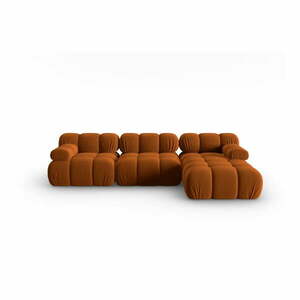 Narancssárga bársony kanapé 285 cm Bellis – Micadoni Home kép