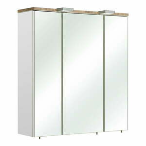 Fehér függő fürdőszoba szekrény tükörrel 65x70 cm Set 931 - Pelipal kép