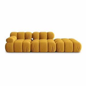 Sárga bársony kanapé 282 cm Bellis – Micadoni Home kép