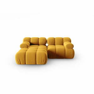 Sárga bársony kanapé 191 cm Bellis – Micadoni Home kép