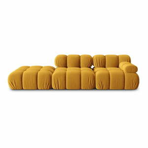 Sárga bársony kanapé 282 cm Bellis – Micadoni Home kép