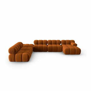 Narancssárga bársony kanapé 379 cm Bellis – Micadoni Home kép