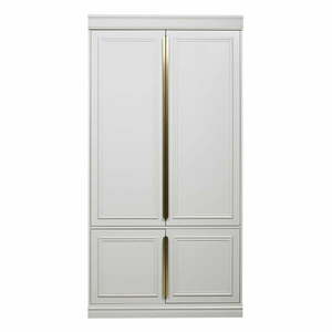 Világosszürke borovi fenyő ruhásszekrény klasszikus ajtóval 110x215 cm Organize – BePureHome kép