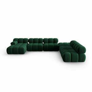 Zöld bársony kanapé 379 cm Bellis – Micadoni Home kép