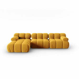 Sárga bársony kanapé 285 cm Bellis – Micadoni Home kép