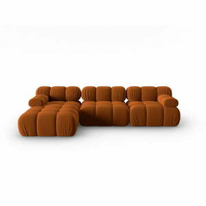 Narancssárga bársony kanapé 285 cm Bellis – Micadoni Home kép