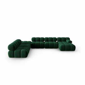 Zöld bársony kanapé 379 cm Bellis – Micadoni Home kép