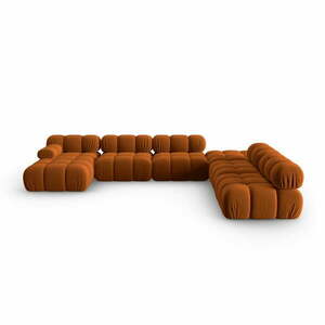 Narancssárga bársony kanapé 379 cm Bellis – Micadoni Home kép
