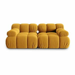 Sárga bársony kanapé 188 cm Bellis – Micadoni Home kép