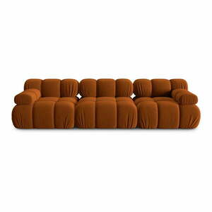 Narancssárga bársony kanapé 282 cm Bellis – Micadoni Home kép
