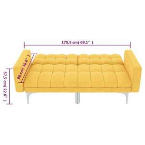 vidaXL sárga szövet kanapéágy kép