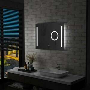 vidaXL LED-es fürdőszobai tükör érintésérzékelővel 80 x 60 cm kép