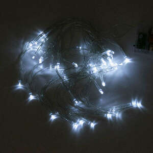 Karácsonyi LED hideg fehér Fényfüzér átlátszó vezetékkel kép