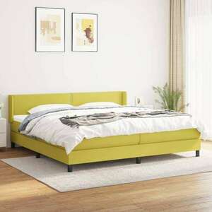 vidaXL zöld szövet rugós ágy matraccal 200 x 200 cm kép