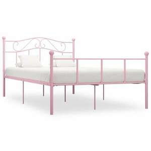 vidaXL rózsaszín fém ágykeret 140 x 200 cm kép