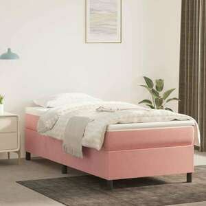 vidaXL rózsaszín bársony rugós ágykeret 100x200 cm kép