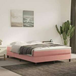 vidaXL rózsaszín bársony rugós ágykeret 140x200 cm kép