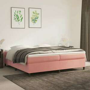 vidaXL rózsaszín bársony rugós ágykeret 200x200 cm kép