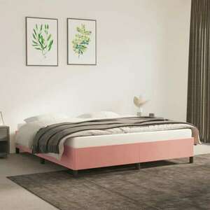 vidaXL rózsaszín bársony ágykeret 160x200 cm kép