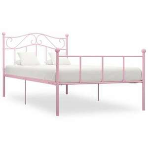 vidaXL rózsaszín fém ágykeret 100 x 200 cm kép