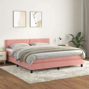 vidaXL rózsaszín bársony rugós ágy matraccal 120 x 200 cm kép