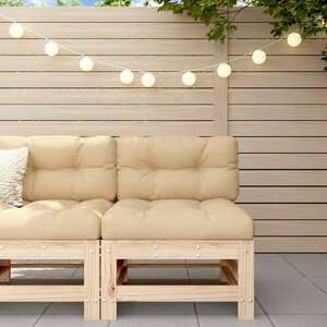 vidaXL tömör fenyőfa középső kanapé párnákkal kép