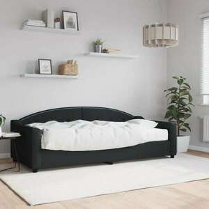 vidaXL fekete szövet kanapéágy matraccal 90 x 200 cm kép