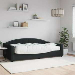 vidaXL fekete szövet kanapéágy matraccal 100 x 200 cm kép