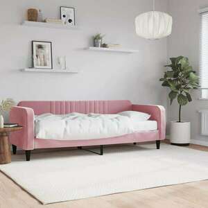 Rózsaszín bársony kanapéágy 100 x 200 cm kép